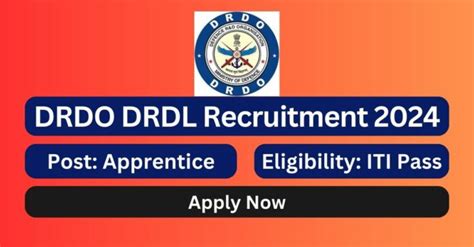 DRDO DRDL Recruitment 2024 Apprentice Posts Apply Now Tamilanguide