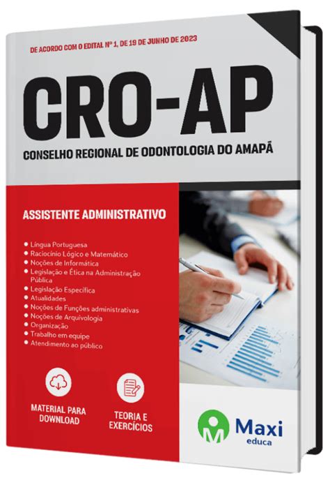 Apostila CRO AP 2023 Assistente Administrativo Concursos 2023