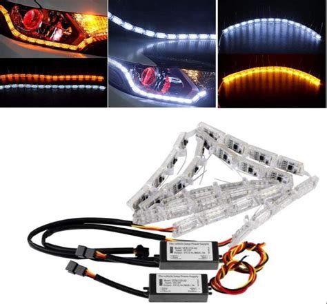 Flexible Crystal Tears LED Strip Light Car Headlight DRL Daytime