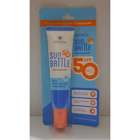 Emina Sun Battle SPF 50 Cica Acne Fighter Sunscreen 30 Ml Kesehatan