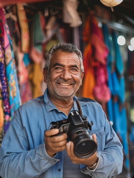 El día mundial de la fotografía celebrado por un hombre de mediana edad