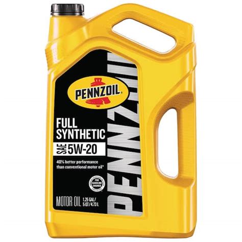 Pennzoil Full Synthetic Sae 5w 20 Motor Oil 5 Qt 550058599 The Home