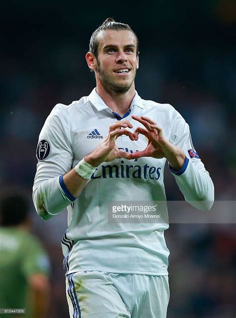 Gareth Bale of Real Madrid celebrates scoring his team's first goal ...