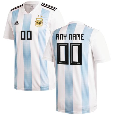 Adidas Argentina National Team White 2018 Home Replica Custom Jersey