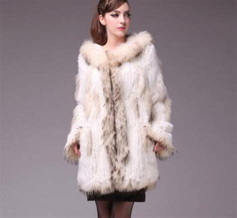 100 Real Genuine Knitted Mink Fur Fox Hood Warm Womens Snow Outwear