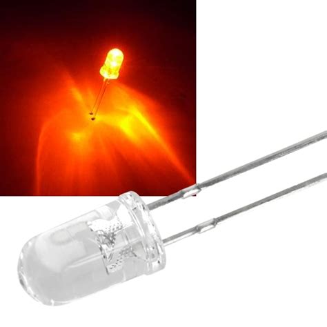 5mm Led Orange 11000mcd 18 595 602nm 1 9 2 2V 20mA