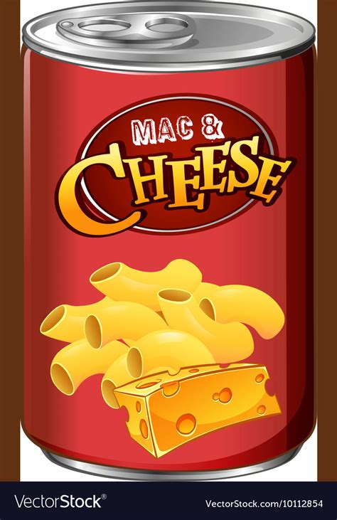 Canned mac and cheese on white Royalty Free Vector Image