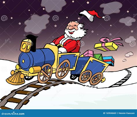 Santa Claus Driving A Train With Gifts Royalty Free Stock Photos - Image: 16904668