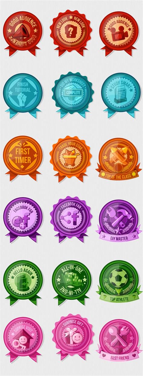 Achievement Badges And Flags 2d Illustrations On Behance Badge Design