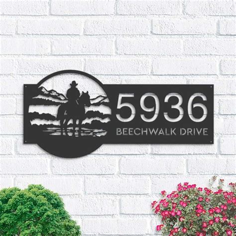 Personalized Western Cowboy Wild West Horse Ranch Address Sign House