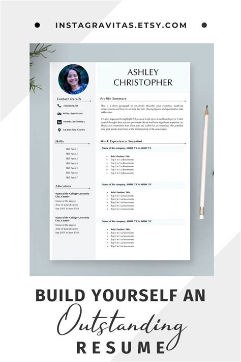 CV Elegant Creative Resume Template One Page CV Template | Etsy | Good ...