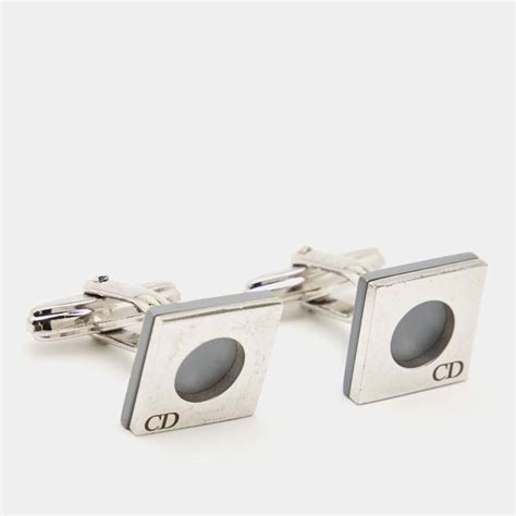 Dior Vintage Silver Tone Square Cufflinks Dior The Luxury Closet