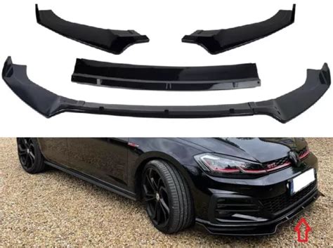 Lame Avant Pare Choc Spoiler Noir Brillant Vw Golf Gti Gtd Gte R