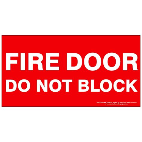 Fire Door Do Not Block 350 Buy Now Discount Safety Signs Australia