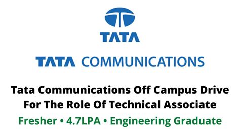 Tata Communications Off Campus Drive 2022 For The Role Of Technical