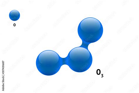 Chemistry Model Molecule Ozone O3 Gas Scientific Element Formula Integrated Particles Natural