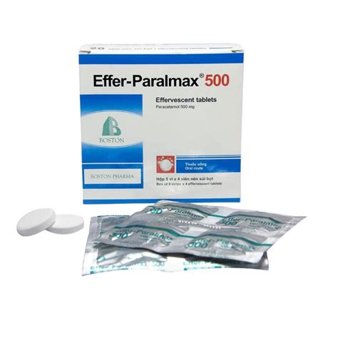 Boston Pharma Viên Sủi Giảm Đau Hạ Sốt Effer Paralmax 500mg 20 Viên