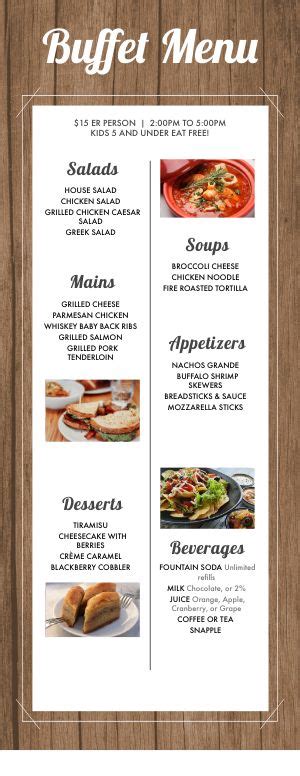 Easy Lunch Buffet Menu