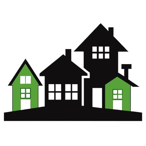 Houses Silhouette Vector On White Background Premium AI Generated Vector