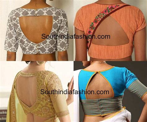 Triangle Shaped Blouse Back Neck Designs South India Fashion