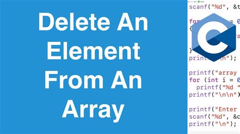 Delete An Array Element At A Specific Index C Programming Example Youtube