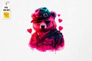 Badass Gangster Bear Valentine S Day Graphic By Camellia Art Creative