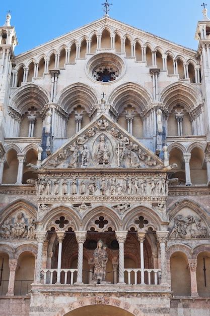 Premium Photo | Facade of ferrara cathedral italy