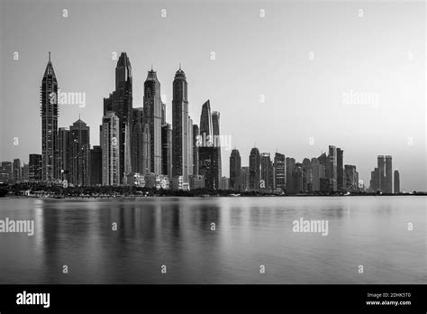 Amazing Dubai City Center Skyline At The Sunset Dubai United Arab