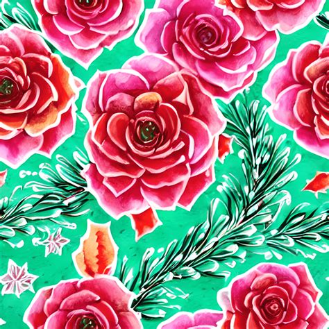 Beautiful Christmas Floral Pattern Creative Fabrica