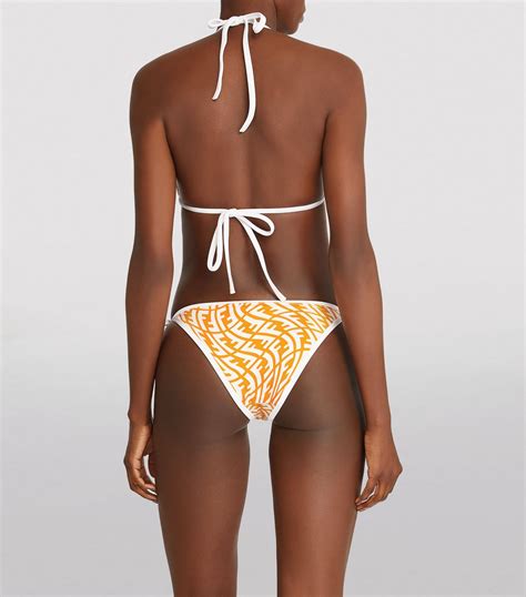 Fendi Yellow FF Triangle Bikini Harrods UK