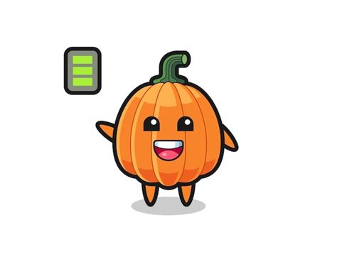 Personaje De Mascota De Calabaza Con Gesto En Rgico Vector Premium