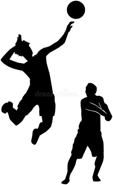 Volleyball Spieler Schattenbild Stock Abbildung Illustration Von