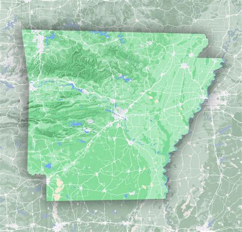 Topographic Map Of Arkansas Whiteclouds