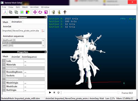 Skeletal Mesh Editor Importing And Tuning ActorX PSK PSA Geral