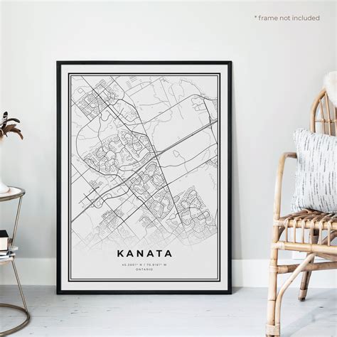 Kanata Map Print Kanata Street Map Poster Canada Modern - Etsy