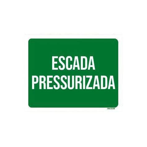 Kit 5 Placas Sinalização Escada Pressurizada Sinalizo Placa