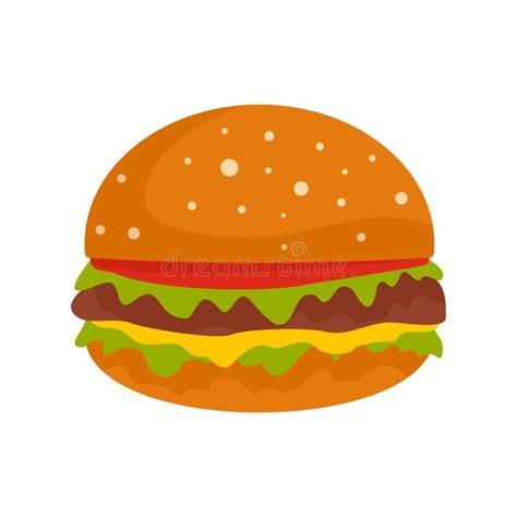 Cone Do Hamburguer Estilo Liso Ilustra O Do Vetor Ilustra O De