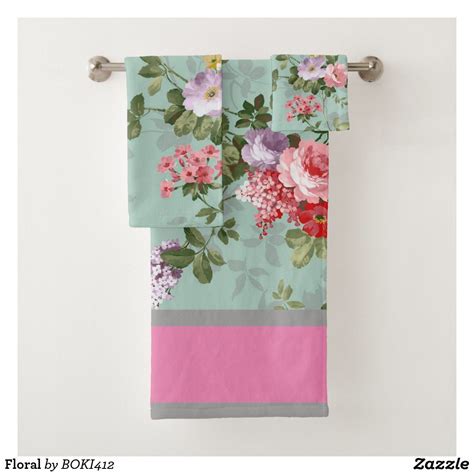 Floral Bath Towel Set Zazzle Floral Bath Floral Bath Towels Towel Set