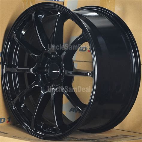 18 18x95 5x1143 38 Avid1 Av 27 Gloss Black 10 Spokes Sport Wheels