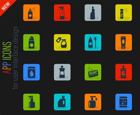 Premium Vector Household Chemicals Icon Set