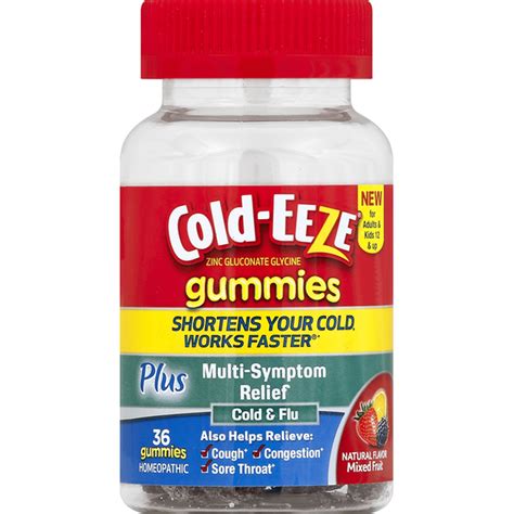 Cold Eeze Cold Flu Plus Multi Symptom Relief Gummies Mixed Fruit