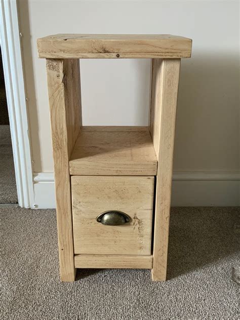 Handmade Rustic Reclaimed Narrow Bedside Cabinets Per Pair Etsy