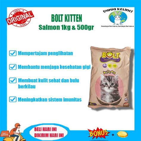 Promo Makanan Kucing Bolt Kitten Cat Dry Food Pakan Kering Makan Pelet