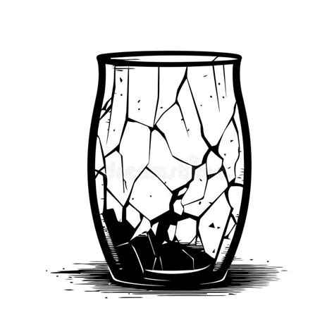 Broken Glass Cup For Drinks Cracked Cup Icon Glass Waste Concept