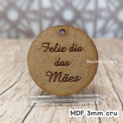 Tag Redonda Dia das Mães mdf de 3mm Cru Elo7