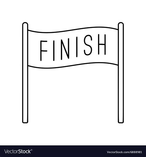 Finish Banner Line Icon Royalty Free Vector Image