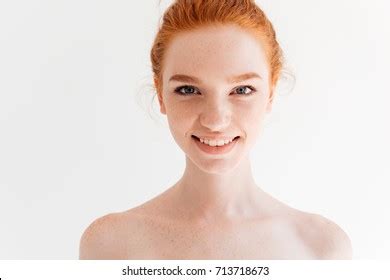 Close Portrait Happy Naked Ginger Woman Stock Photo Shutterstock