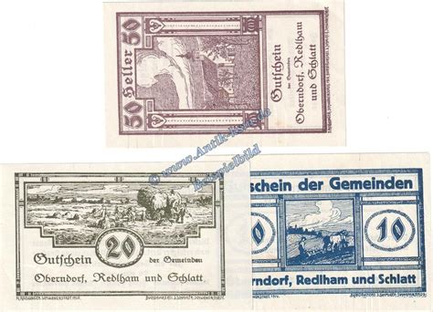 Notgeld AT 3 Scheine Kpl Oberndorf Notgeld Set Mit 3 Scheinen In Kfr