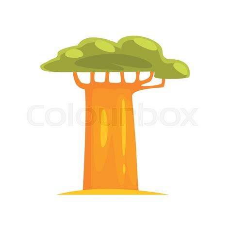 Baobab Realistic Simplified Bright ... | Stock vector | Colourbox