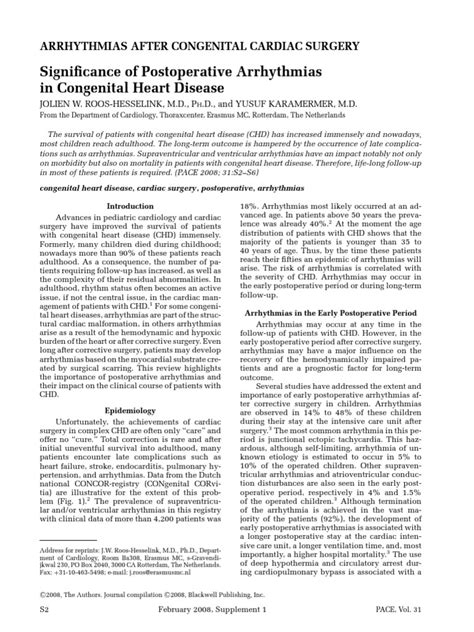 3arrhythmias After Congenita Pdf Congenital Heart Defect